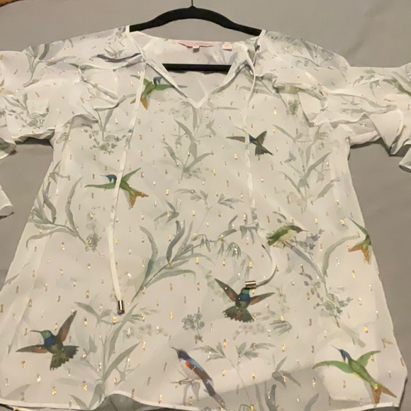 Ted Baker Humming Bird Floral Print Women's Top - Picture 2 of 5